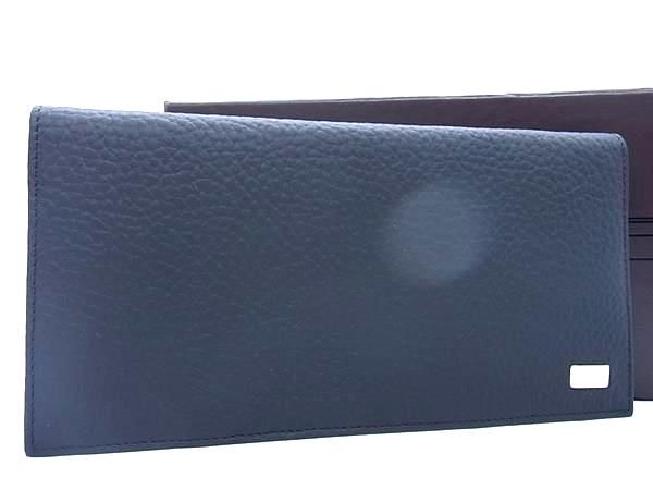 ■新品同様■ dunhill ダンヒル レザー 二つ折り 長財布 ウォレット 札入れ メンズ ブラック系 AW5249