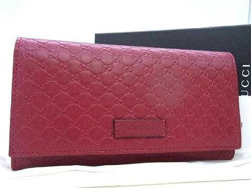 ■新品同様■ GUCCI グッチ 449396 マイクログッチシマ レザー 二つ折り 長財布 ウォレット レッド系 FC0368 ■新品同様■ GUCCI グッチ 449396 マイクログッチシマ レザー 二つ折り 長財布 ウォレット レッド系 FC0368