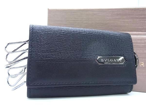 ブルガリ キーケース ■新品■未使用■ BVLGARI ブルガリ レザー 6連 キーケース 鍵入れ メンズ ブラック系 AV6567