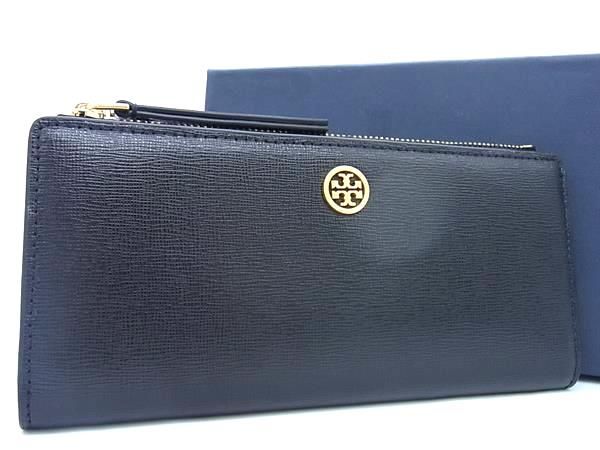 ■新品■未使用■ TORY BURCH トリーバーチ レザー 二つ折り 長財布 ウォレット レディース ブラック系 AV8811