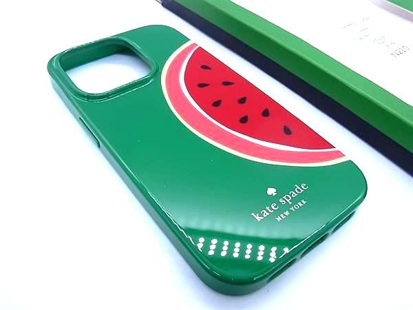 ■新品■未使用■ kate spade ケイトスペード スイカ iPhone 14 Pro対応 アイフォンケース スマホケース グリーン系 BG2395