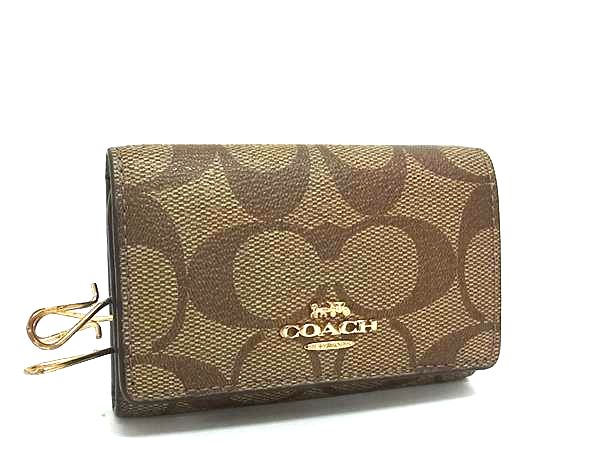 樂天商城 - COACH コーチ F77998 シグネチャー PVC 5連 キーケース 鍵入れ レディース メンズ ブラウン系 DD9617