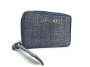 ■新品■未使用■ JIMMY CHOO ジミーチュウ キャンバス×レザー コインケース コインパース 小銭入れ ネイビー系×ブルー系 FC0100
