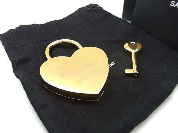 ■新品同様■ SAINT LAURENT サンローラン カデナ 南京錠 パドロック キー ゴールド系 AW5457