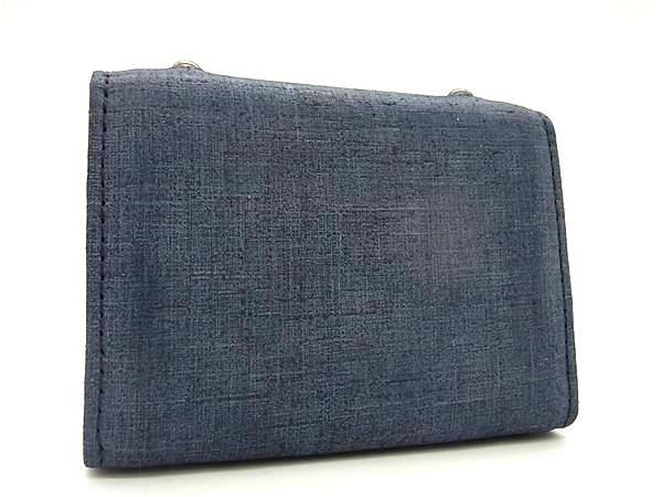 ■新品同様■ m+ エムピウ レザー 二つ折り 財布 ウォレット メンズ ネイビー系 AZ1917