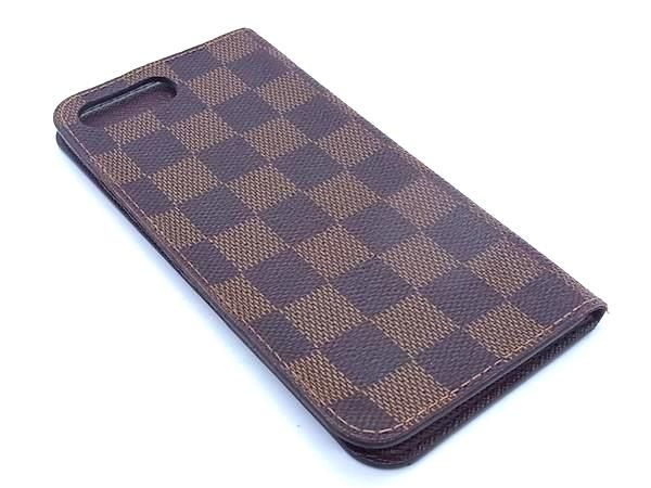 LOUIS VUITTON ルイヴィトン N63353 ダミエ フォリオ 手帳型 iPhone 7 Plus 対応 アイホンケース スマホケース ブラウン系 BF5645