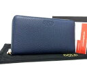 ■新品■未使用■ COCOCELUX GOLD ココセリュックスゴールド レザー ラウンドファスナー 長財布 ウォレット ネイビー系 FM4066