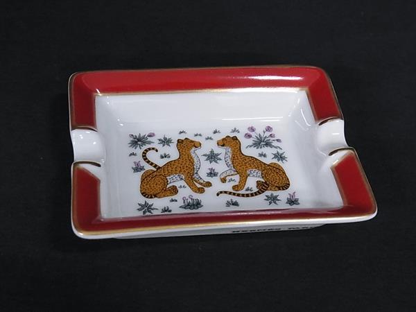 ■美品■ HERMES エルメス レオパード 灰皿 アッシュトレイ 小物入れ インテリア レッド系×マルチカラー FU5416