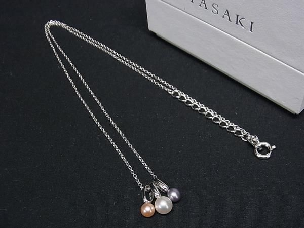 田崎 ネックレス ■新品同様■ TASAKI タサキ 本真珠 アコヤ真珠 パール 約4mm〜5mm ネックレス アクセサリー シルバー系 AW1906