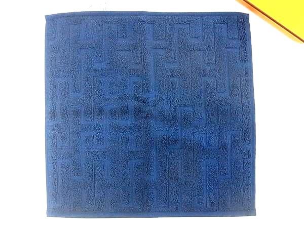 ■新品■未使用■ HERMES エルメス カレタオル ステアーズ コットン100% フェイスタオル ハンドタオル ネイビー系 AW5228