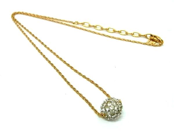 乐天商城 - ■美品■ NINA RICCI ニナリッチ ラインストーン ネックレス ペンダント アクセサリー レディース ゴールド系×シルバー系 DD7776