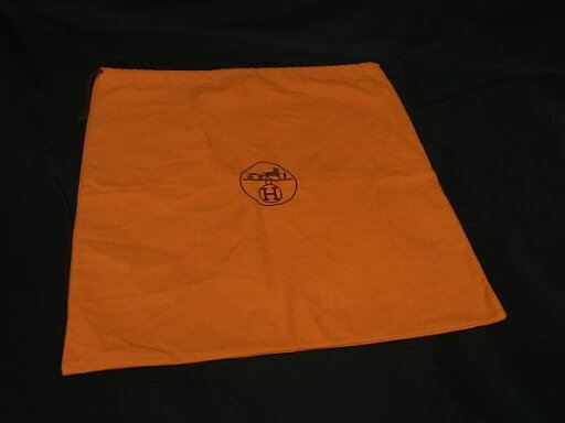■美品■ HERMES エルメス キャンバス 約42cm×約44cm 巾着型 保存袋 オレンジ系 FM4281 ■美品■ HERMES エルメス キャンバス 約42cm×約44cm 巾着型 保存袋 オレンジ系 FM4281