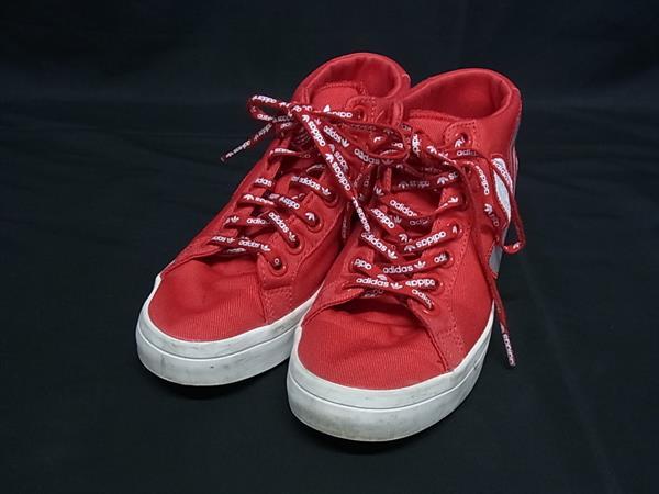 ■美品■ adidas アディダス キャンバス スニーカー 表記サイズ 23.0cm 靴 シューズ メンズ レディース レッド系 DG8919
