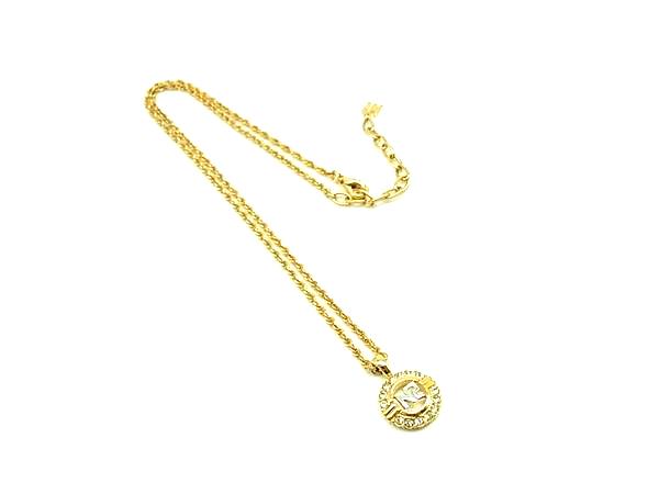 ■美品■ NINA RICCI ニナリッチ ヴィンテージ ラインストーン ネックレス ペンダント アクセサリー レディース ゴールド系 DJ5796