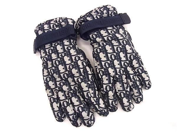 樂天商城 - ■新品■未使用■ ChristianDior クリスチャンディオール トロッター ポリエステル100％ グローブ 手袋 表記サイズ S ネイビー系 AV8785
