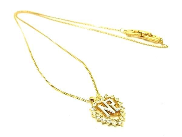 Other , Materials - ■極美品■ NINA RICCI ニナリッチ ラインストーン ネックレス ペンダント アクセサリー レディース ゴールド系 DE5848