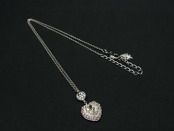 ■極美品■ SWAROVSKI スワロフスキー ハート カラーストーン ラインストーン ネックレス アクセサリー シルバー系 FK5202(4)