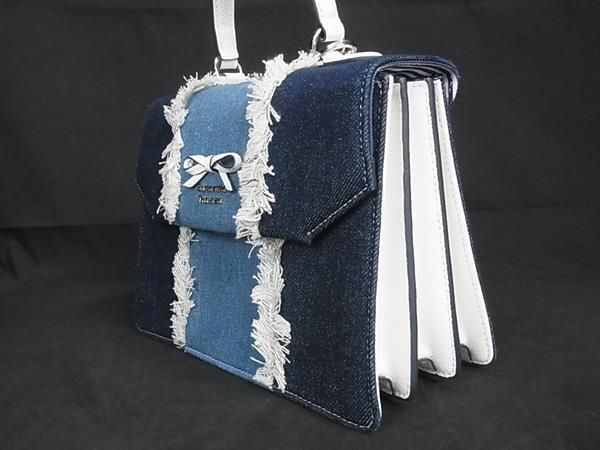 ■新品■未使用■ Samantha Thavasa サマンサタバサ デニム リボン 2WAY ハンドバッグ ショルダー レディース ブルー系 AS9495