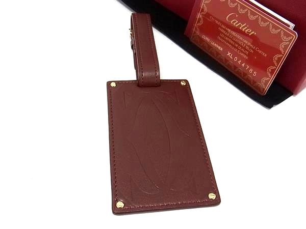 ■新品■未使用■ Cartier カルティエ マストライン レザー ネームタグ バッグチャーム メンズ レディース ボルドー系 AU1181