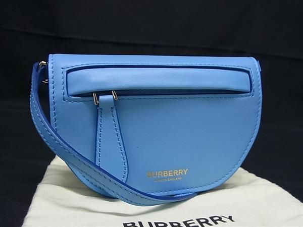 ショルダーバッグ ■新品同様■ BURBERRY バーバリー マイクロオリンピア レザー ショルダーバッグ ポシェット レディース ブルー系 FA0533