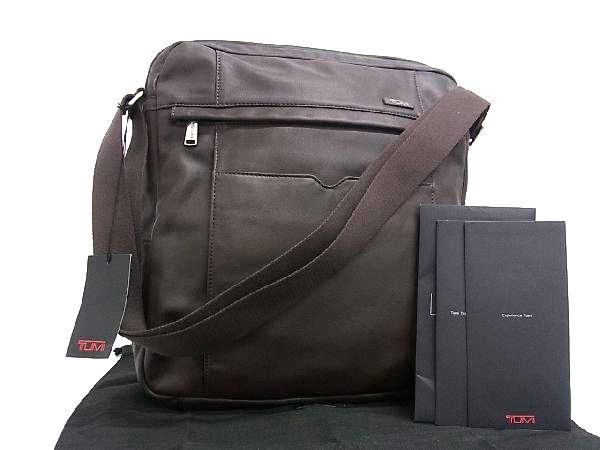 トゥミ ショルダーバッグ メンズ ■新品同様■ TUMI トゥミ 60101B レザー クロスボディ ショルダーバッグ メンズ ブラウン系 FA1098