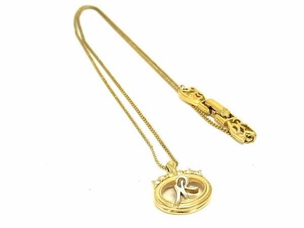 樂天商城 - ■美品■ NINA RICCI ニナリッチ ロゴモチーフ ラインストーン ネックレス ペンダント アクセサリー レディース ゴールド系 DD7106