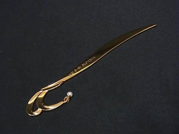 pleasure-Store 楽天市場店の■美品■ MIKIMOTO ミキモト 本真珠 アコヤ真珠 パール 約3mm ブックマーク ブックマーカー 栞 しおり ゴールド系 DD7346｜アングル2