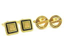 ■美品■ LANVIN ランバン カフス カフリンクス カフスボタン アクセサリー 紳士 メンズ 2点セット まとめ売り ゴールド系 DE6373