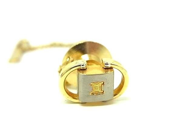 ■美品■ CELINE セリーヌ マカダム タイピン ビジネス 紳士 メンズ ゴールド系 DE6660