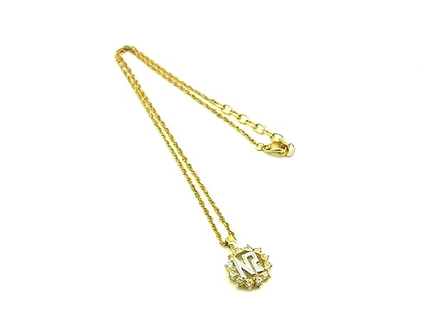 乐天商城 - ■美品■ NINA RICCI ニナリッチ ヴィンテージ ロゴモチーフ ラインストーン ネックレス ペンダント アクセサリー ゴールド系 DJ4223