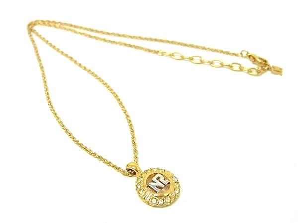 Other - ■美品■ NINA RICCI ニナリッチ ロゴモチーフ ラインストーン ネックレス ペンダント アクセサリー ゴールド系 DE6810
