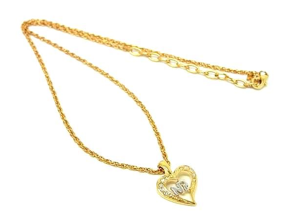 乐天商城 - ■新品同様■ NINA RICCI ニナリッチ ラインストーン ハート ネックレス ペンダント アクセサリー レディース ゴールド系 DE7132