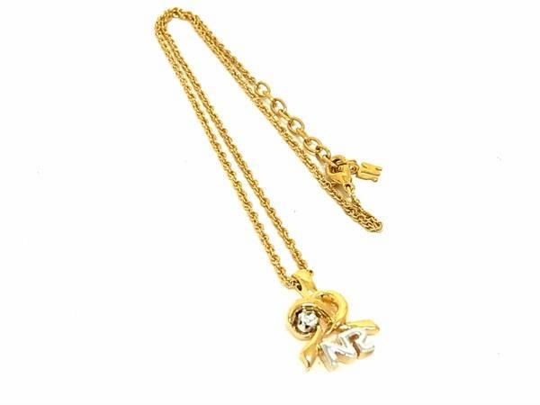 樂天商城 - ■美品■ NINA RICCI ニナリッチ ラインストーン ネックレス ペンダント アクセサリー レディース ゴールド系 DE7568