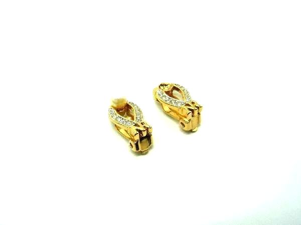 乐天商城 - NINA RICCI ニナリッチ パール ラインストーン クリップ式 イヤリング アクセサリー レディース ゴールド系 DH2855