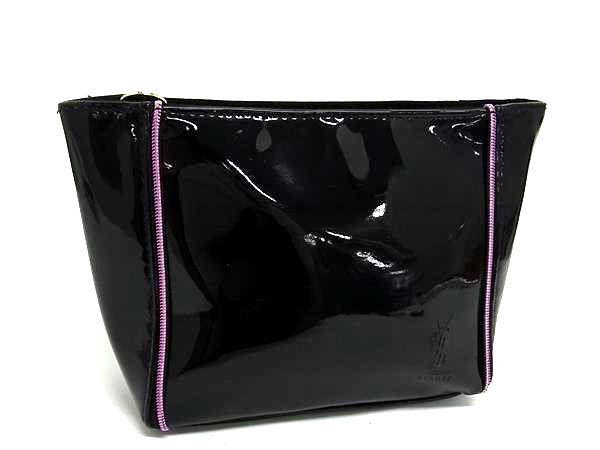 YVESSAINTLAURENT イヴサンローラン パテントレザー マルチポーチ マルチケース メイクポーチ 小物入れ..