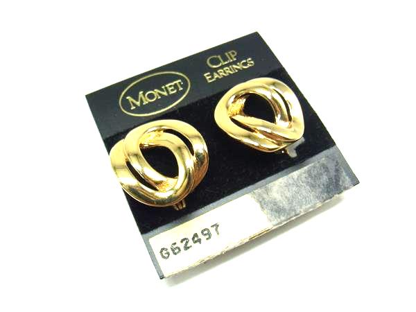 ■美品■ MONET モネ G62497 クリップ式 イヤリング アクセサリー レディース ゴールド系 DJ4879