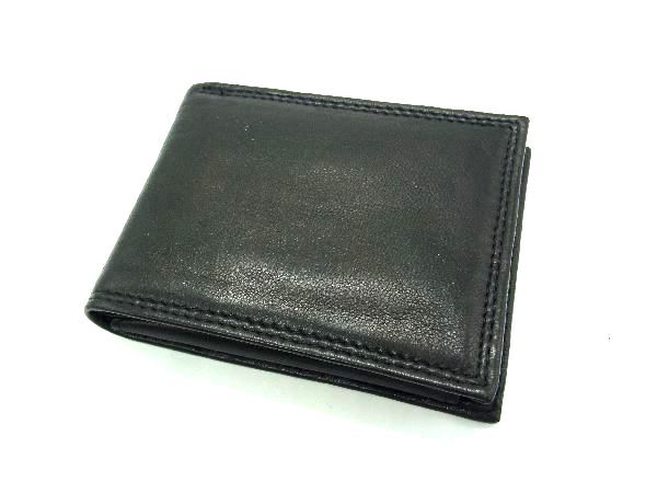 ■美品■ GUESS ゲス レザー 二つ折り カードケース付き 財布 札入れ メンズ ブラック系 DE2265
