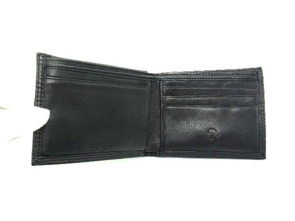 ■美品■ GUESS ゲス レザー 二つ折り カードケース付き 財布 札入れ メンズ ブラック系 DE2265