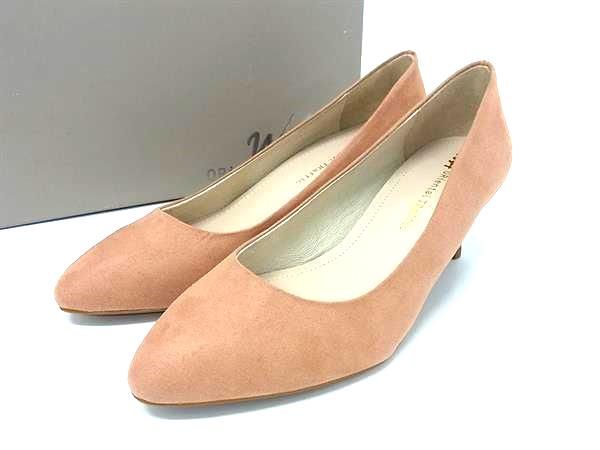 ■新品同様■ORiental TRaffic オリエンタルトラフィック スエード ヒール パンプス 表記サイズ38(約25cm) コーラルオレンジ系 DE6053