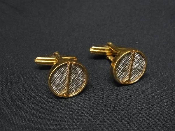 乐天商城 - dunhill ダンヒル カフスボタン カフスリンクス アクセサリー ビジネス 紳士 メンズ ゴールド系×シルバー系 DE7822 冠婚葬祭 結婚式 葬式