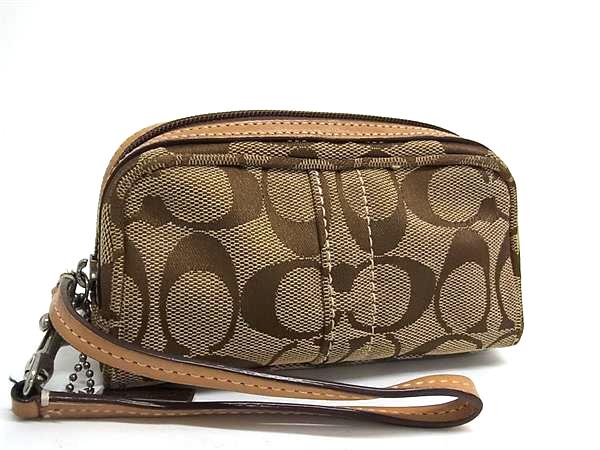 樂天商城 - ■美品■ COACH コーチ シグネチャー キャンバス マルチポーチ マルチケース メイクポーチ 小物入れ レディース ブラウン系 DH4368