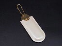 ■美品■ MIKIMOTO ミキモト パテントレザー ミラー キーホルダー レディース ゴールド系×アイボリー系 DH7136