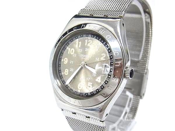 F, H, W - ■稼働品■ SWATCH スウォッチ IRONY SS 生活防水 クォーツ 腕時計 ウォッチ メンズ シルバー系 DM9870
