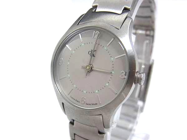 ■美品■ Calvin Klein カルバンクライン K26131 SS クォーツ 30m防水 腕時計 ウォッチ メンズ シルバー系×オフホワイト系 DM9898