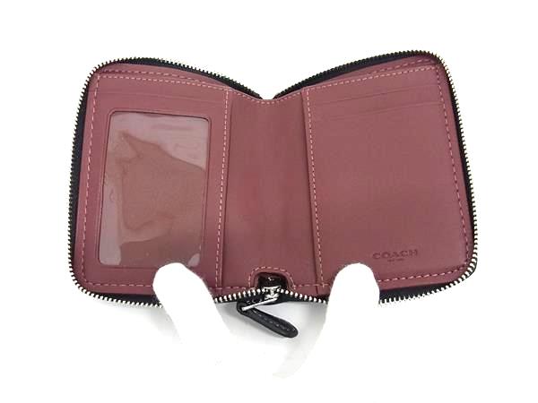 ■新品■未使用■ COACH コーチ CH389 シグネチャー キャンバス×レザー 二つ折り 財布 ウォレット ブラック系 FM0392