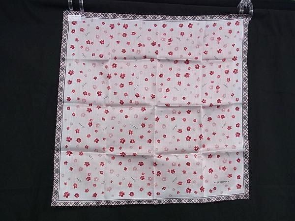 ■新品■未使用■ BURBERRY バーバリー コットン100% フラワー 花柄 ハンカチ ハンカチーフ ピンク系×マルチカラー DE6865