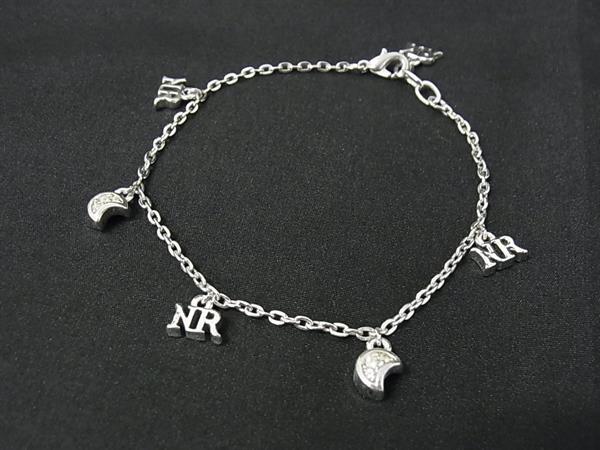 ■美品■ NINA RICCI ニナリッチ ラインストーン ムーン 月 ブレスレット アクセサリー レディース シルバー系 DH6999