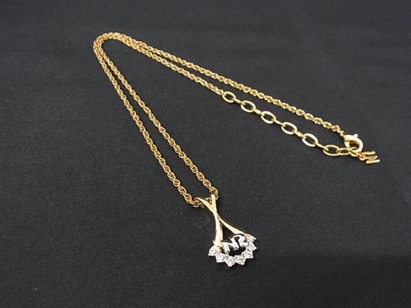 Yellow - ■美品■ NINA RICCI ニナリッチ ラインストーン ネックレス ペンダント アクセサリー レディース ゴールド系 DH7000