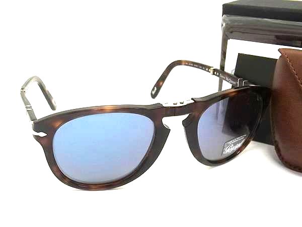 ■新品同様■ Persol ペルソール スティーブ マックイーン 714 SM 24/56 折りたたみ式 サングラス メガネ 眼鏡 ブラウン系 FJ5694