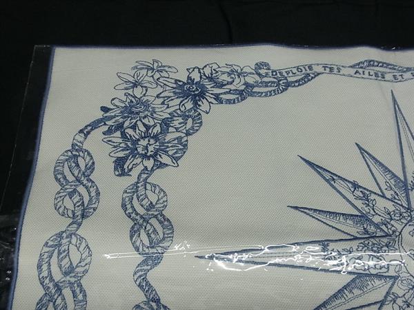 ■新品■未使用■ChristianDior ディオール レーヴダンフィニ リネン テーブルクロス テーブルウェア アイボリー系×ブルー系 BI9424